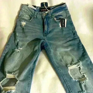 NWT Indigo Rein MomFit Super High Rise Distressed Jeans. Size 5.